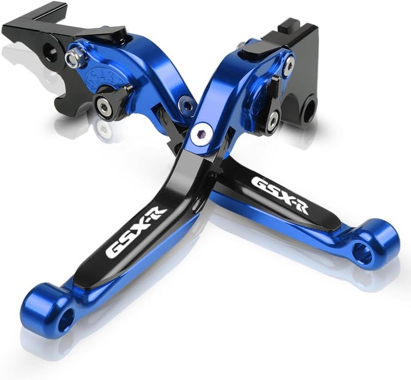 FREAXLL Motocycle Foldable Brake Clutch Levers Set, Fit with Suzuki GSXR1000 2009-2019 GSX-R600 2011-2019 GSXR750 2011-2019(Blue/Black) - Image 1